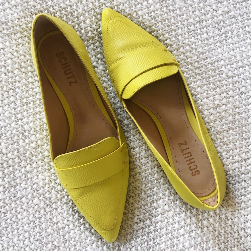 Schutz Yellow Leather Loafer